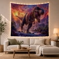 thumbnail image 1 of Roaring Dinosaur in Sunset Water, Dramatic Fantasy Style for Dinosaur Lovers, Prehistoric Wall Decor, Housewarming Gift, Tapestry Wall Hanging for Bedroom and Gaming Room, 1 of 7
