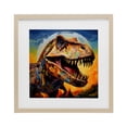 thumbnail image 1 of Stupell Industries Roaring Dinosaur Vibrant Pattern Birch Framed Print Under Glass, design by Creative Studio, 13 x 13, 1 of 10