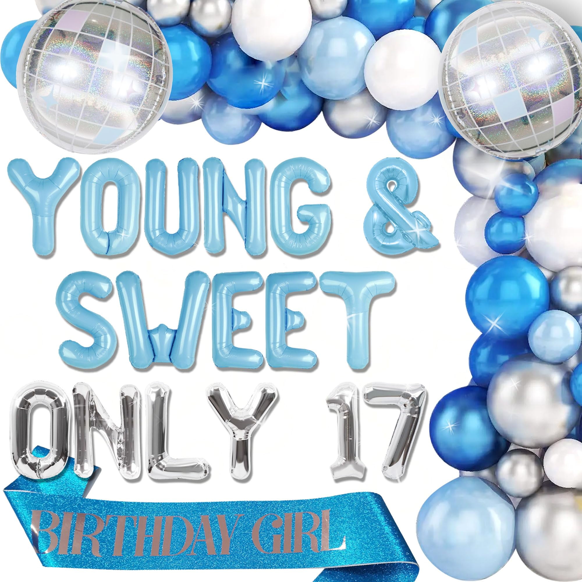Roaring Good Time Silver Blue Young and Sweet Only 17 Birthday