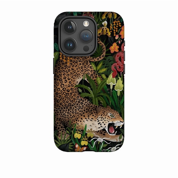 Roaring Leopard Animal Print Phone Case for iPhone 16 15 14 13 12 11 Pro Max