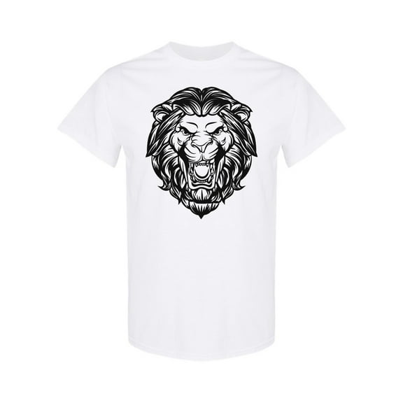 Roaring Lion Head Design T-Shirt Men -Image by Shutterstock, Male Large