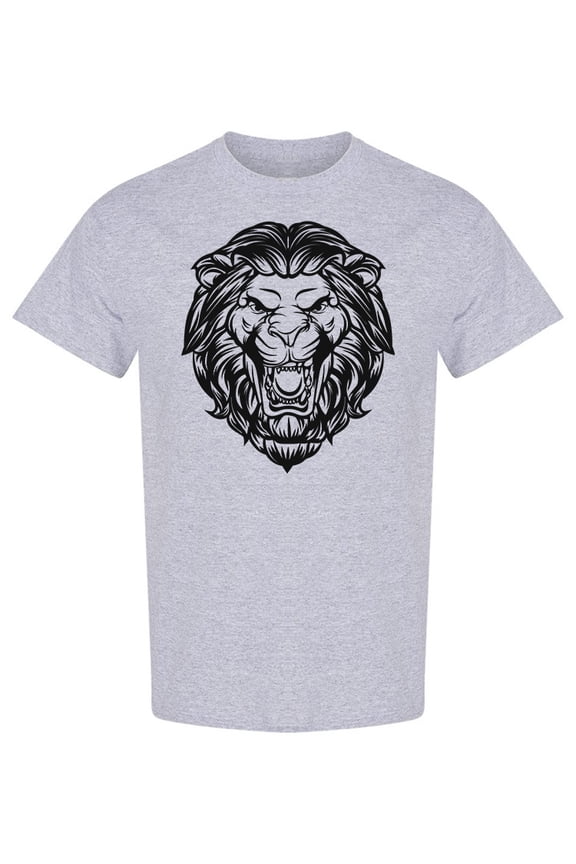 Roaring Lion Head Design T-Shirt Men -Image by Shutterstock, Male Large