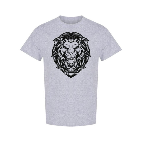 Roaring Lion Head Design T-Shirt Men -Image by Shutterstock, Male Large