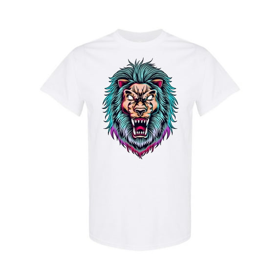 Roaring Lion Head Symbol T-Shirt Men -Image by Shutterstock, Male Large