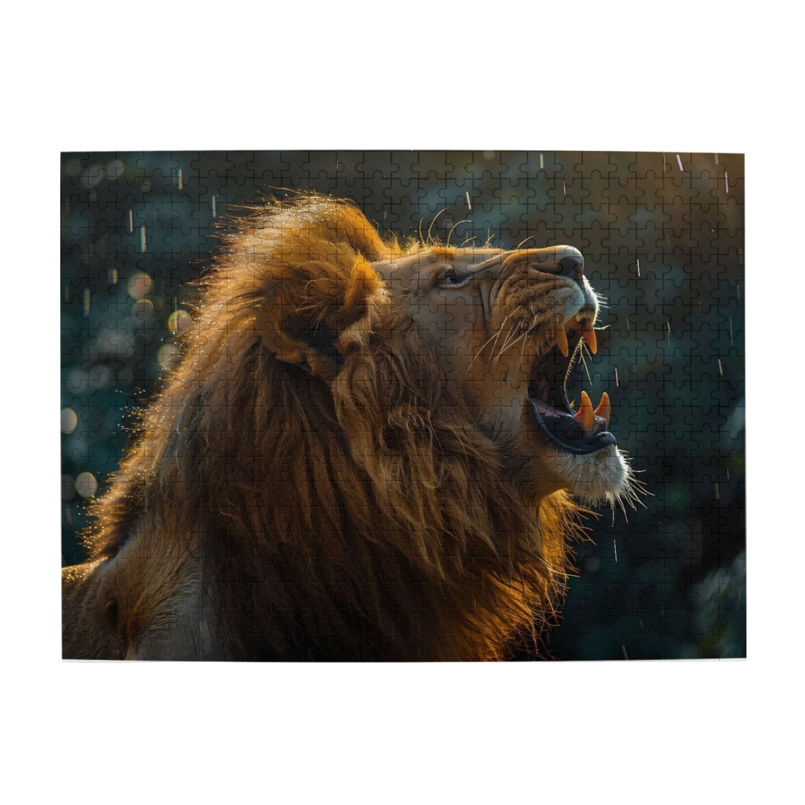 Roaring Lion Mane Sunlight 1000-Piece Wooden Jigsaw Puzzle for Adults ...