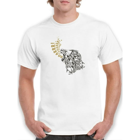 Roaring Lion Printing T-Shirt Men -Image by Shutterstock, Male Large