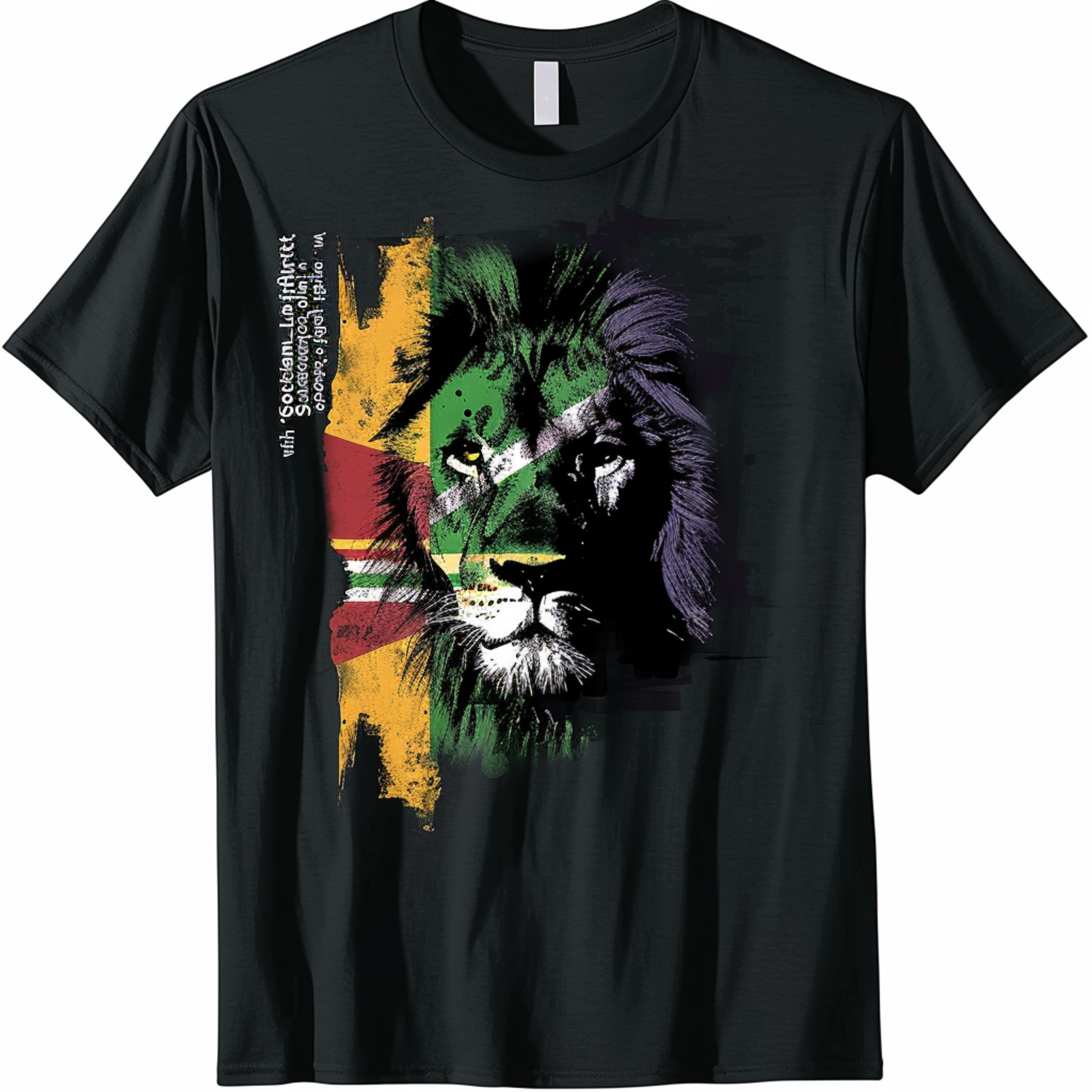 Roaring Pride: African Lion Face with South Africa Flag Distressed ...