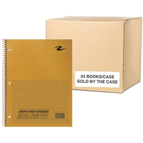 Roaring Spring 5x5 Graph Ruled Spiral Lab Notebook, 1 Case (24 Total), Brown Kraft Cover, 8.5" x 11" 80 Sheets, Green Paper