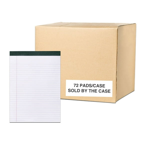 Roaring Spring Case of 72 of Legal Pads, 8.5"x11.75", 40 sheets of 15# Recycled White Paper Per Pad, Micro-Perforated