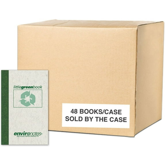 Roaring Spring Environotes Recycled Narrow Ruled Little Green Pocket Size Memo Book, 1 Case (48 Total), 5" x 3" 60 Sheets, Gray Cover