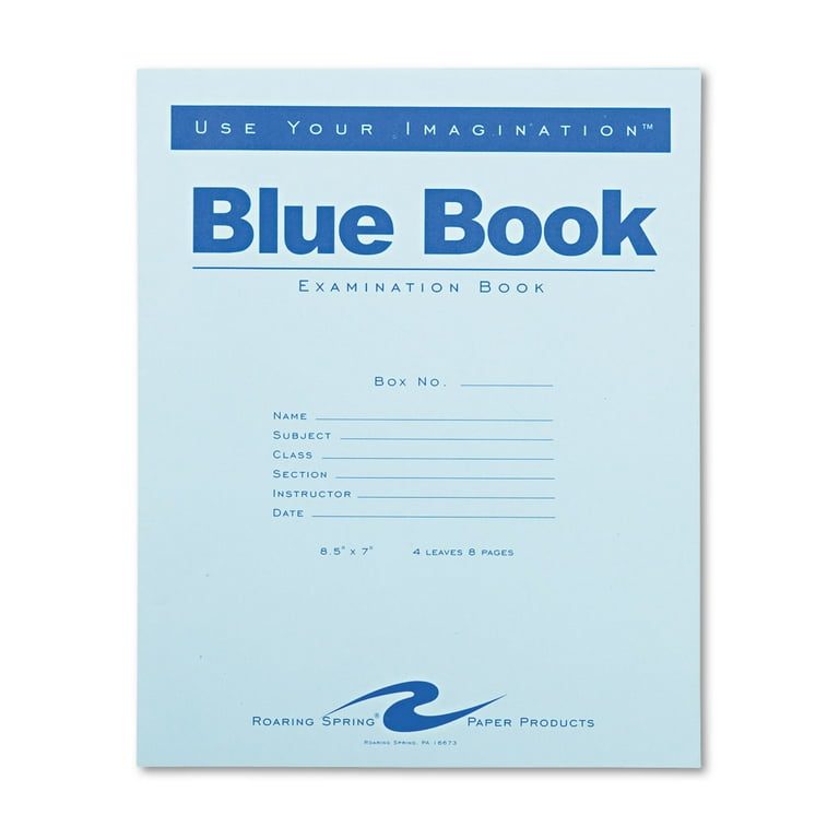 Examination Blue Book, Wide/Legal Rule, Blue Cover, (4) 8.5 x 7 Sheets Examination Blue Book, Wide/Legal Rule, Blue Cover, (4) 8.5 x 7 Sheets