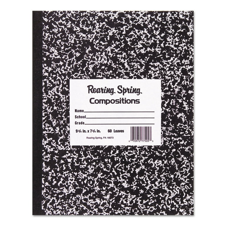 Marble Cover Composition Book, Wide/Legal Rule, Black Marble Cover, (48) 8.5 x 7 Sheets Marble Cover Composition Book, Wide/Legal Rule, Black Marble Cover, (48) 8.5 x 7 Sheets