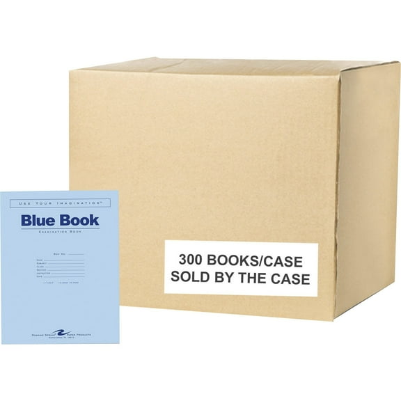Roaring Spring Test Blue Exam Book - 12 Sheets - 24 Pages - Printed - Stapled - Both Side Ruling Surface Red Margin - 15 Lb Basis Weight - 56 G/m Grammage - 11" X 8 1/2" - 0.05" X 8.5"11" -