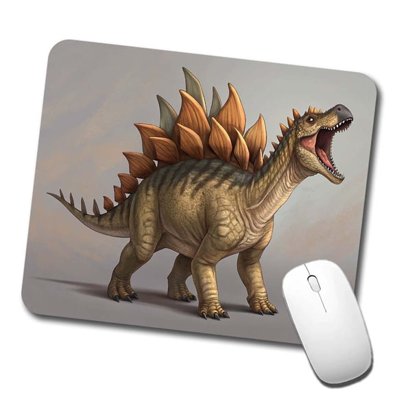 Roaring Stegosaurus Dinosaur Mouse Pad Low Profile Gaming Mat