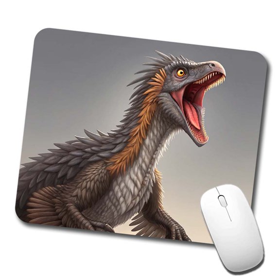 Roaring Therizinosaurus Dinosaur Scary Mouse Pad Low Profile Gaming Mat