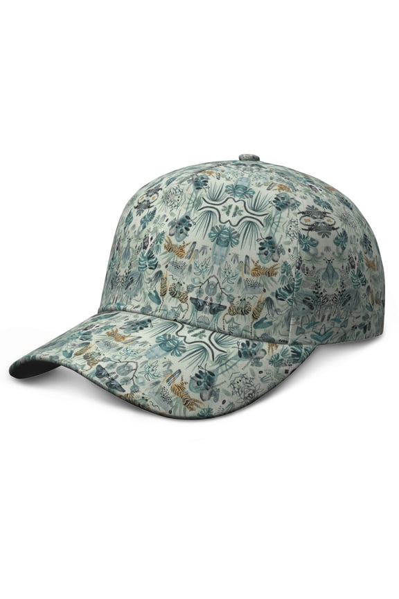 Roaring Tiger Design Dad Hat - Artistic Jungle Pattern Sun Protection Cap for Men & Women