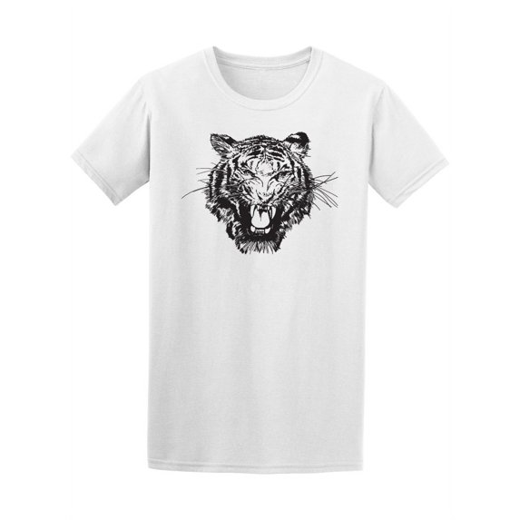 Roaring Tiger Face T-Shirt Men -Image by Shutterstock, Male 3X-Large