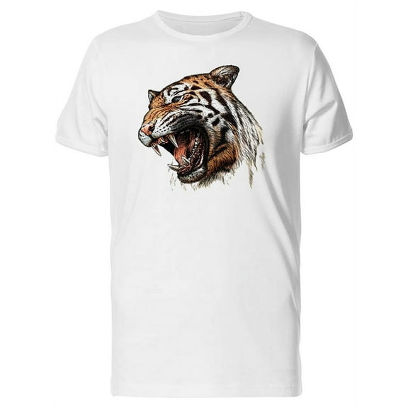 Roaring Tiger Head T-Shirt Men -Image by Shutterstock, Male Medium