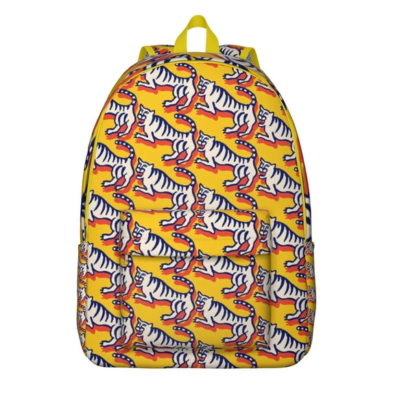 Roaring Tiger Jungle Backpack – Wild Bengal Print Daypack with Tribal Art Design for Students and Outdoor Use