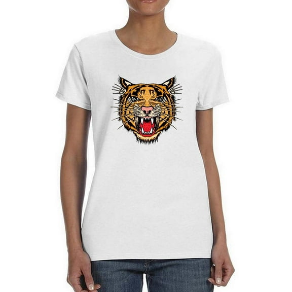 Roaring Tiger Printing Shaped T-Shirt Women -Image by Shutterstock, Female Large