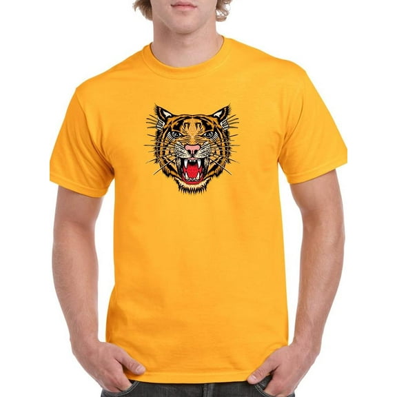 Roaring Tiger Printing T-Shirt Men -Image by Shutterstock, Male Small