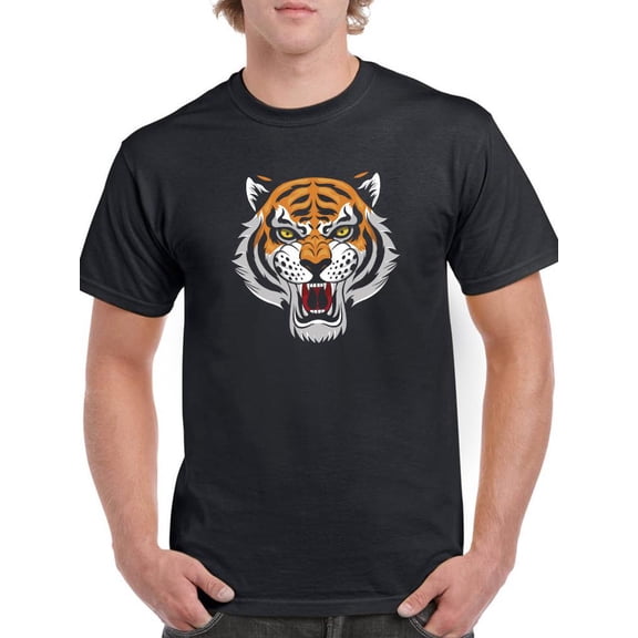 Roaring Tiger T-Shirt Men -Smartprints Designs, Male 4X-Large