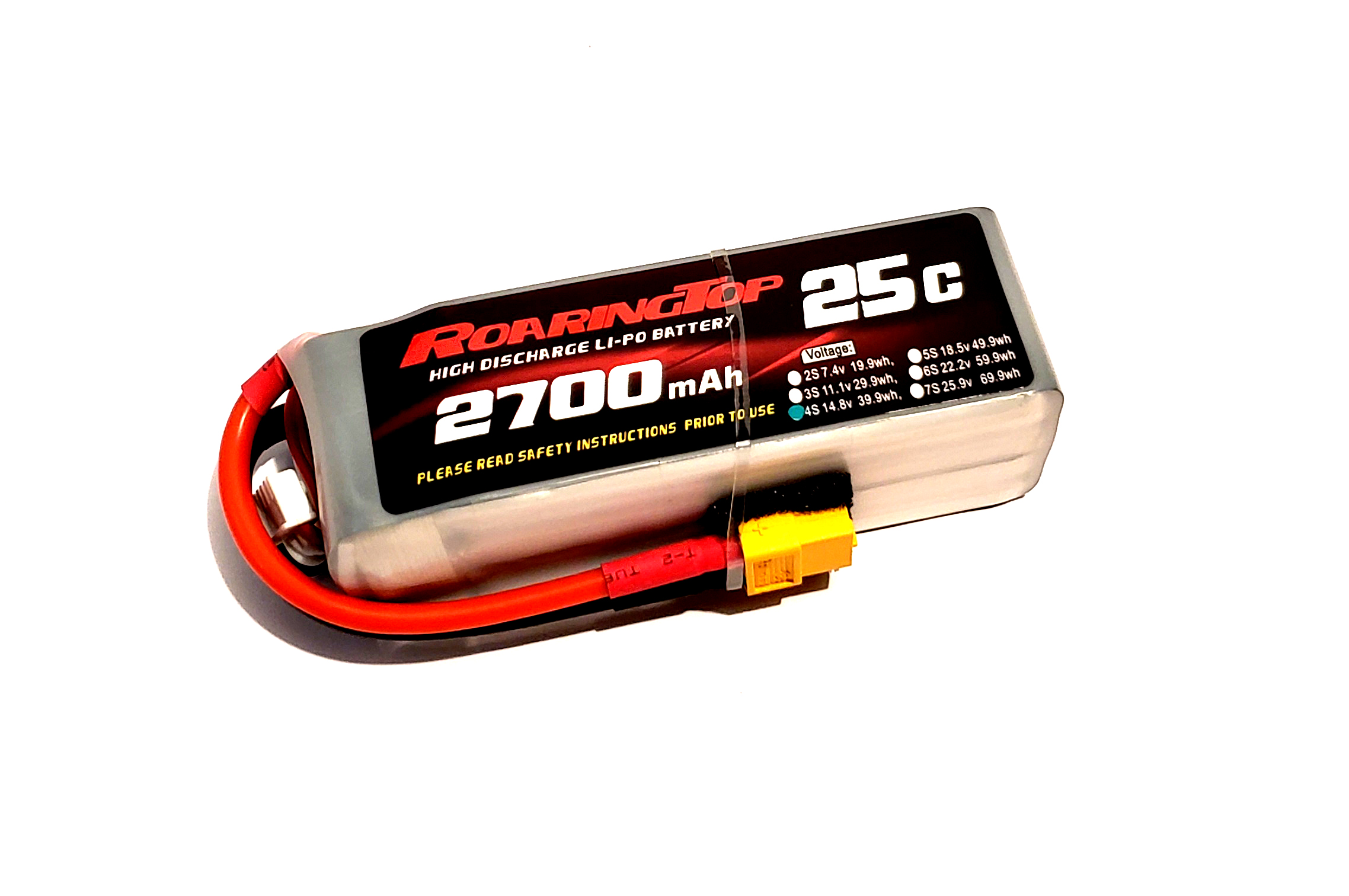 Roaring Top 25C 2700mAh 4S 14.8V LiPo Battery Pack with XT60 Plug