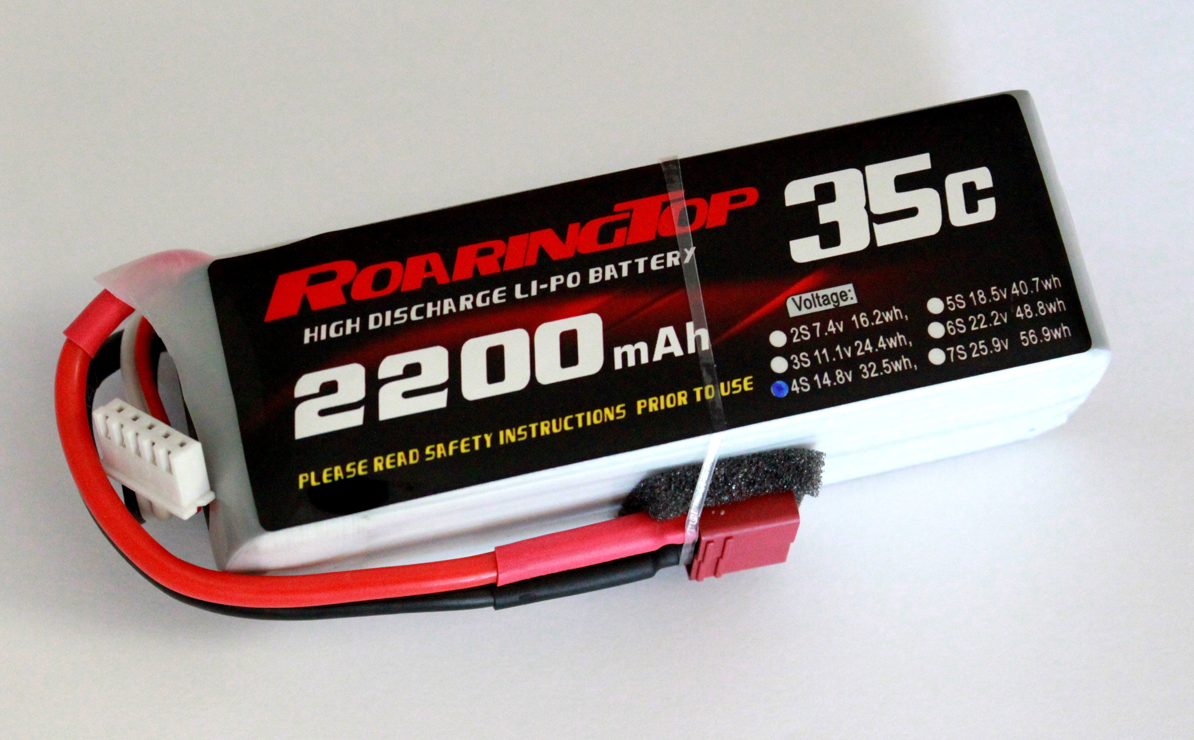 Roaring Top 35C 2200mAh 4S 14.8V LiPo Battery Pack with Deans Plug