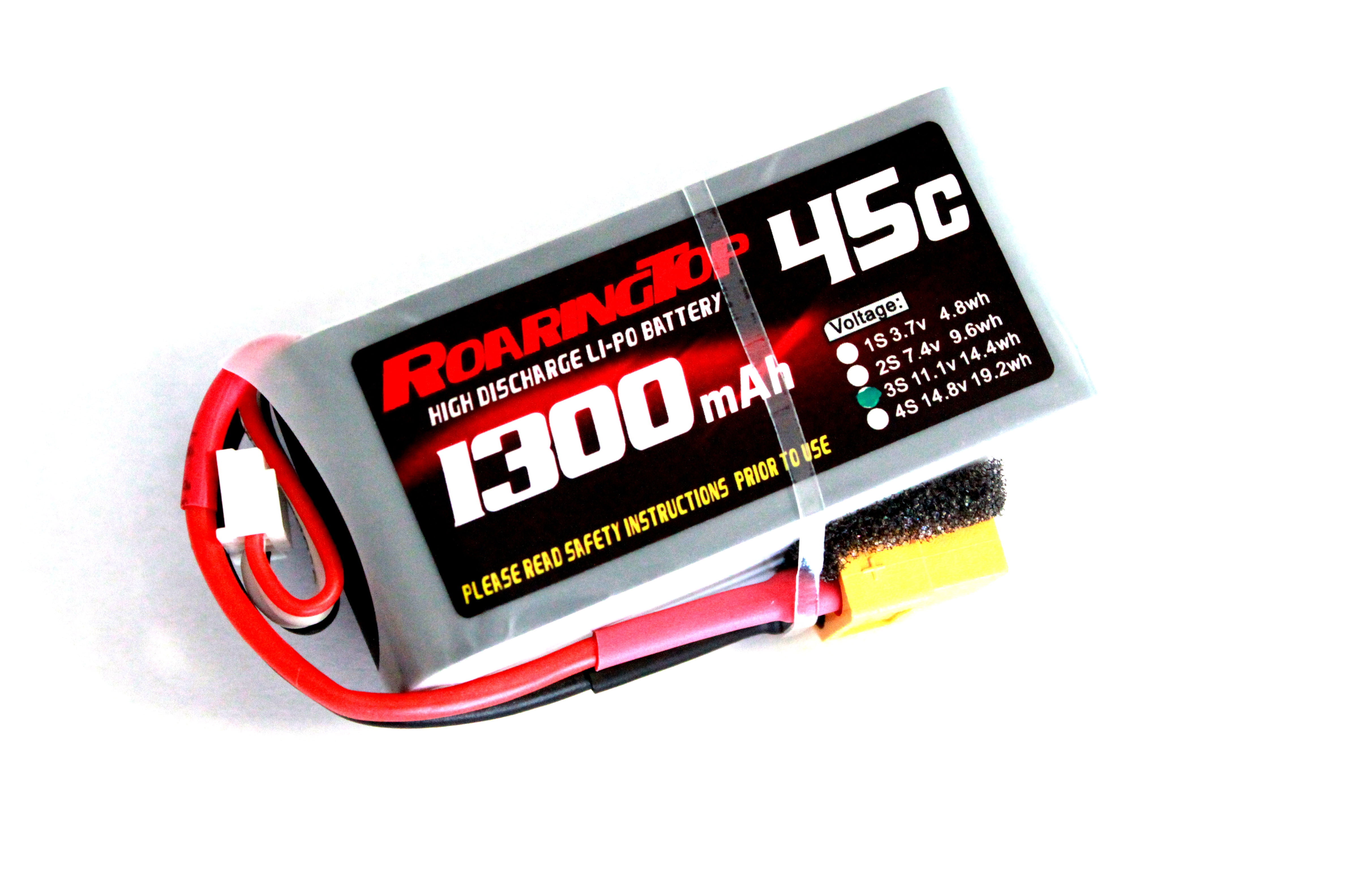 Roaring Top 45C 1300mah 3S LiPo Battery Pack with XT60 Plugs - Walmart.com