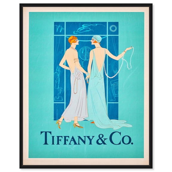 Roaring Twenties Glamour Canvas Print Retro Fashion Decor by Art Remedy, Black Frame, 16 x 20