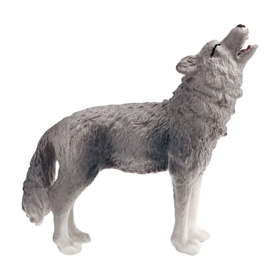 Roaring Walking Wolf Figurine Realistic Forest Animal Model Miniature Woodland Creatures Figure Kids Educational Wild An