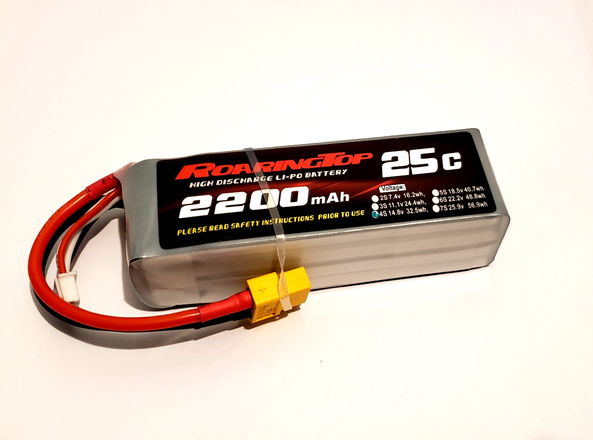 RoaringTop 25C 2200mAh 4S 14.8V LiPo Battery Pack with XT60 Plug