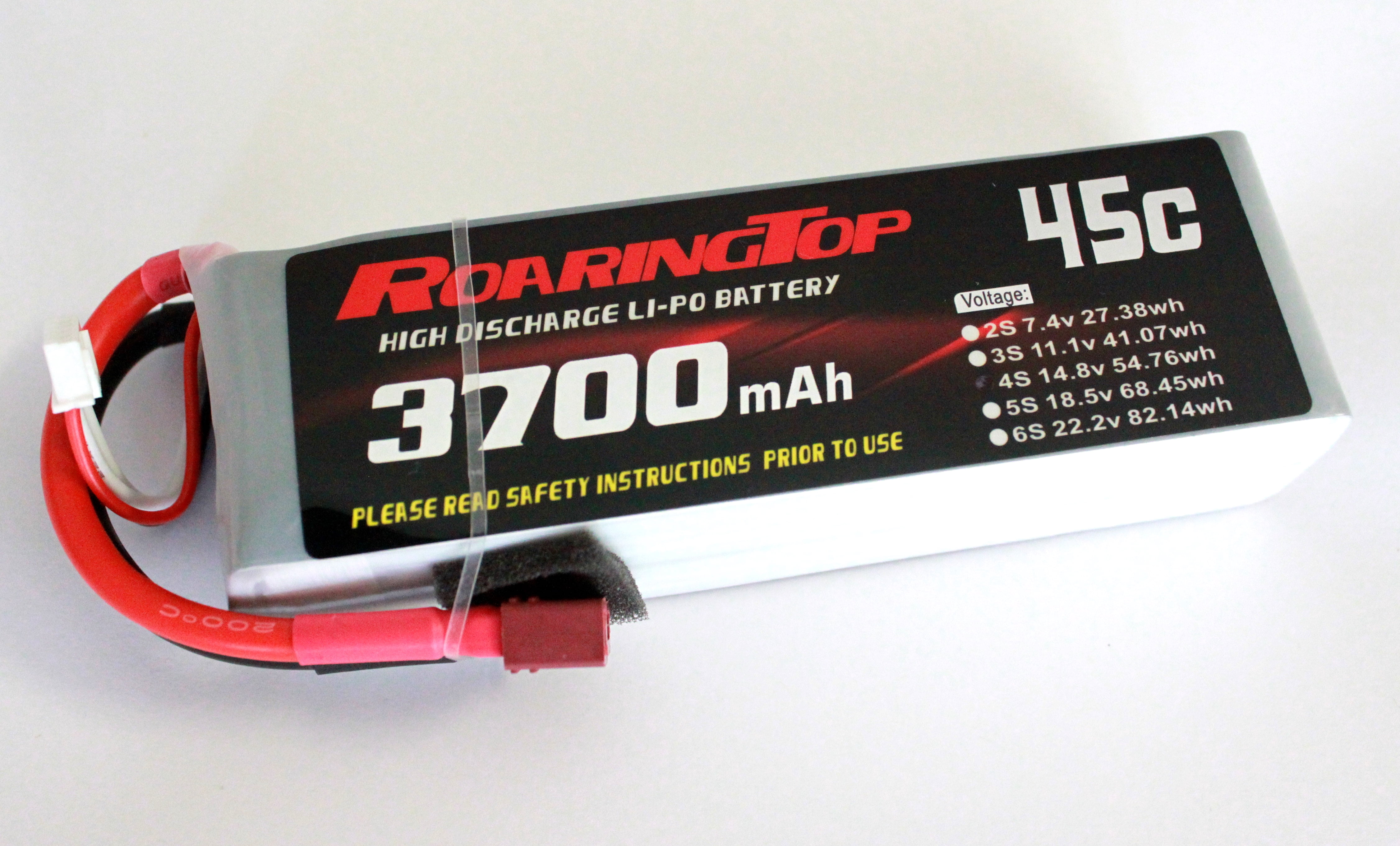 RoaringTop 45C 3700mAh 4S 14.8V LiPo Battery Pack with Deans Plug