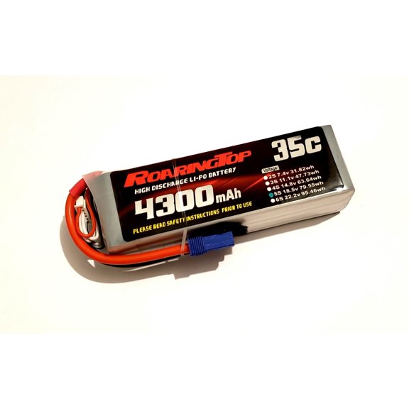 RoaringTop LiPo Battery Pack 35C 4300mAh 5S 18.5V with EC5 Plug