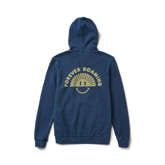 Roark Men's Forever Roaming Blue Indigo Pigment Vintage Wash Hoodie Sweatshirt (Small, Blue Indigo)