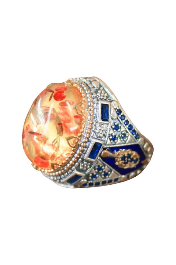 Amber Stone Ring,Silver 925k Mens Ring,Handmade Ring,Jewelry Gift For Him an Her | 5