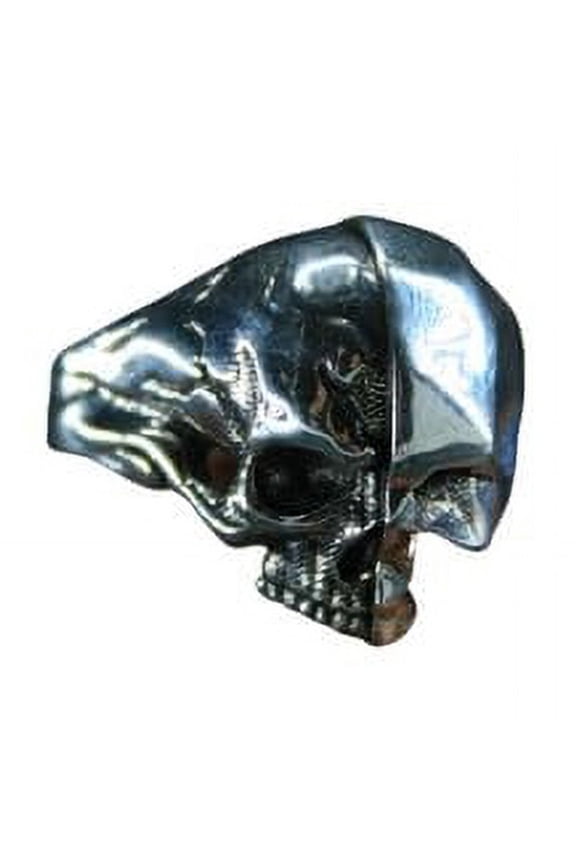 Dual-Faced Skeleton Rider: 925 Sterling Silver Biker Ring | 7.5