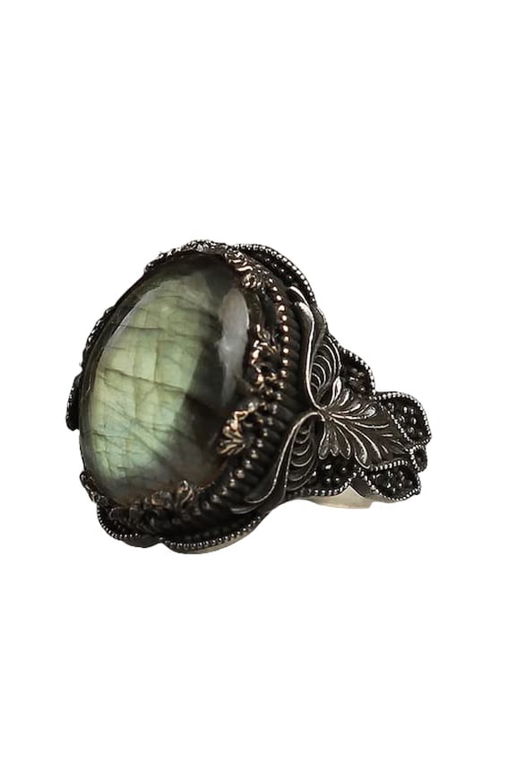 Handmade Silver 925k Ring,Handmade Natural Stone Ring,Natural Labradorite Stone,Jewelry Gift For Mens and Womens | 10