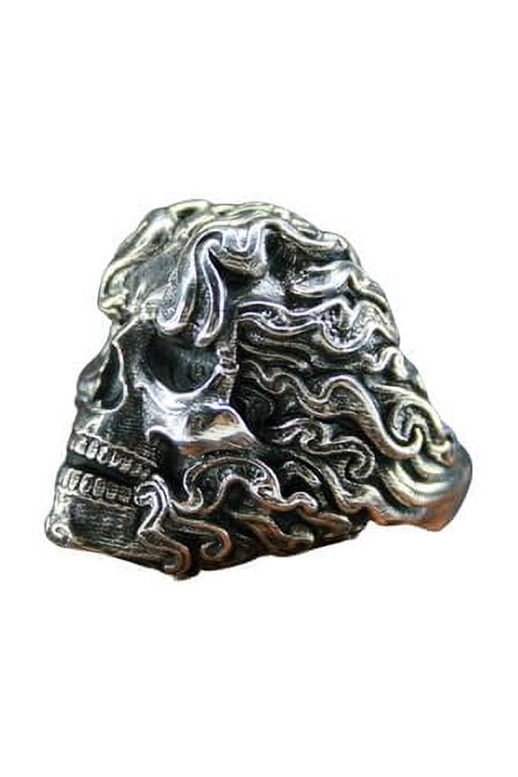 Motorcycle Enthusiast's Choice: 925 Sterling Silver Skeleton Rider Ring | 10.5