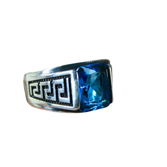 Roarsilver Natural Aquamarine Stone Silver Ring-Handmade Ring-Jewelry Gift For Him and Her-Mid Century Modern Rings | 6