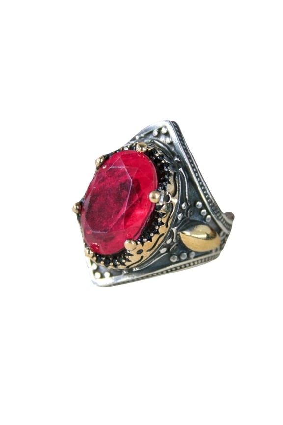 Ruby Stone Ring,Silver 925k Mens Ring,Handmade Ring,Ruby Stone,Jewelry Gift For Him an Her | 5.5