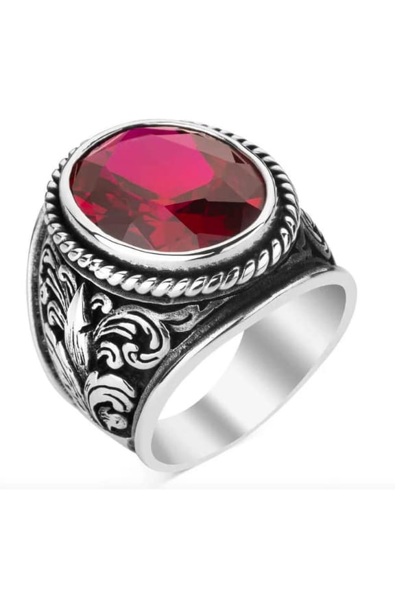 Ruby Stone Ring,Silver 925k Mens Ring,Handmade Ring,Ruby Stone,Jewelry Gift For Him an Her | 5