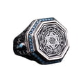 thumbnail image 1 of Roarsilver Seal of Solomon-Star of David Ring-Handmade Mens Ring-Agate Stone Ring-Signet Ring Mens-Jewelry Gift For Mens-Silver Rings for Men-Agate Wedding Ring | 13, 1 of 5
