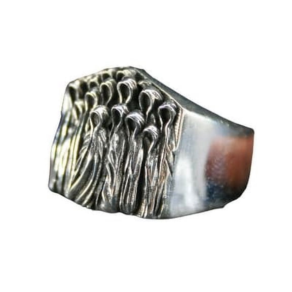 Roarsilver Sterling Silver Ghostly Figure Ring: Mysterious Style and Uniquenes | 13.5
