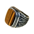 thumbnail image 1 of Roarsilver Sterling Silver Ring, Tiger Eye Stone, Handmade 925k Silver, Gift For Him and Her | 6.5, 1 of 6