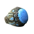 thumbnail image 1 of Roarsilver Turquoise Elegance: 925 Sterling Silver Ring featuring a Natural Gemstone | 14, 1 of 5