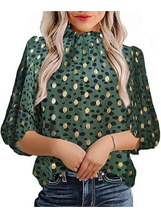 Mock Neck Leopard Top