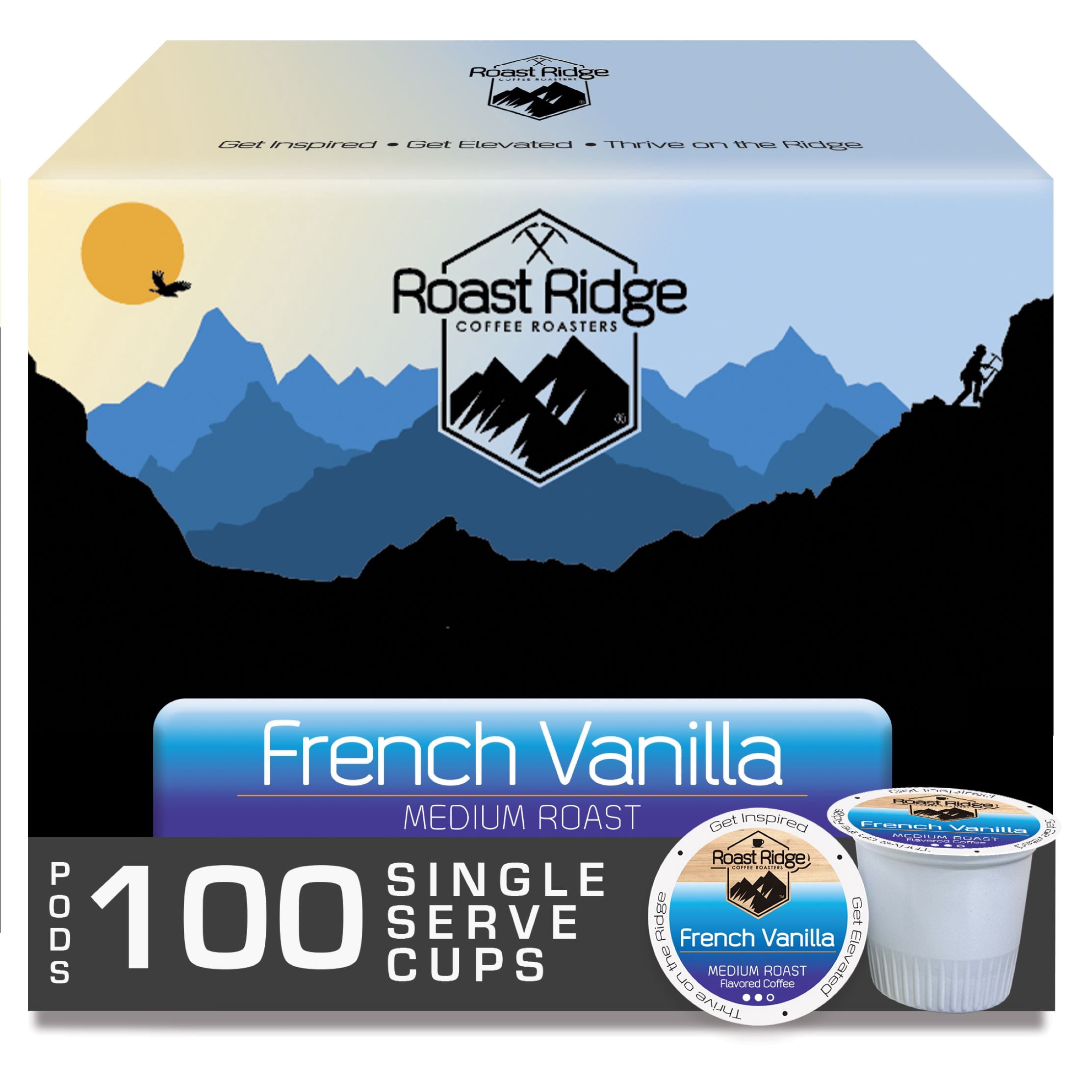 Roast Ridge Single Serve Coffee Pods for Keurig K-Cup Brewers, French Vanilla Blend, Medium Roast, 100 Count