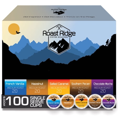 Roast Ridge Coffee Pods for Keurig K-Cup Brewers, Medium Roast, Variety Pack, 100 count