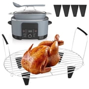 Roast and Steamer Rack 8.5 qt Stainless Steam Rack Pressure Cooker Trivet for Ninja MC1000//MC1001/MC1010 Series Possible Cooker Accessories with Silicone Feet & Handles